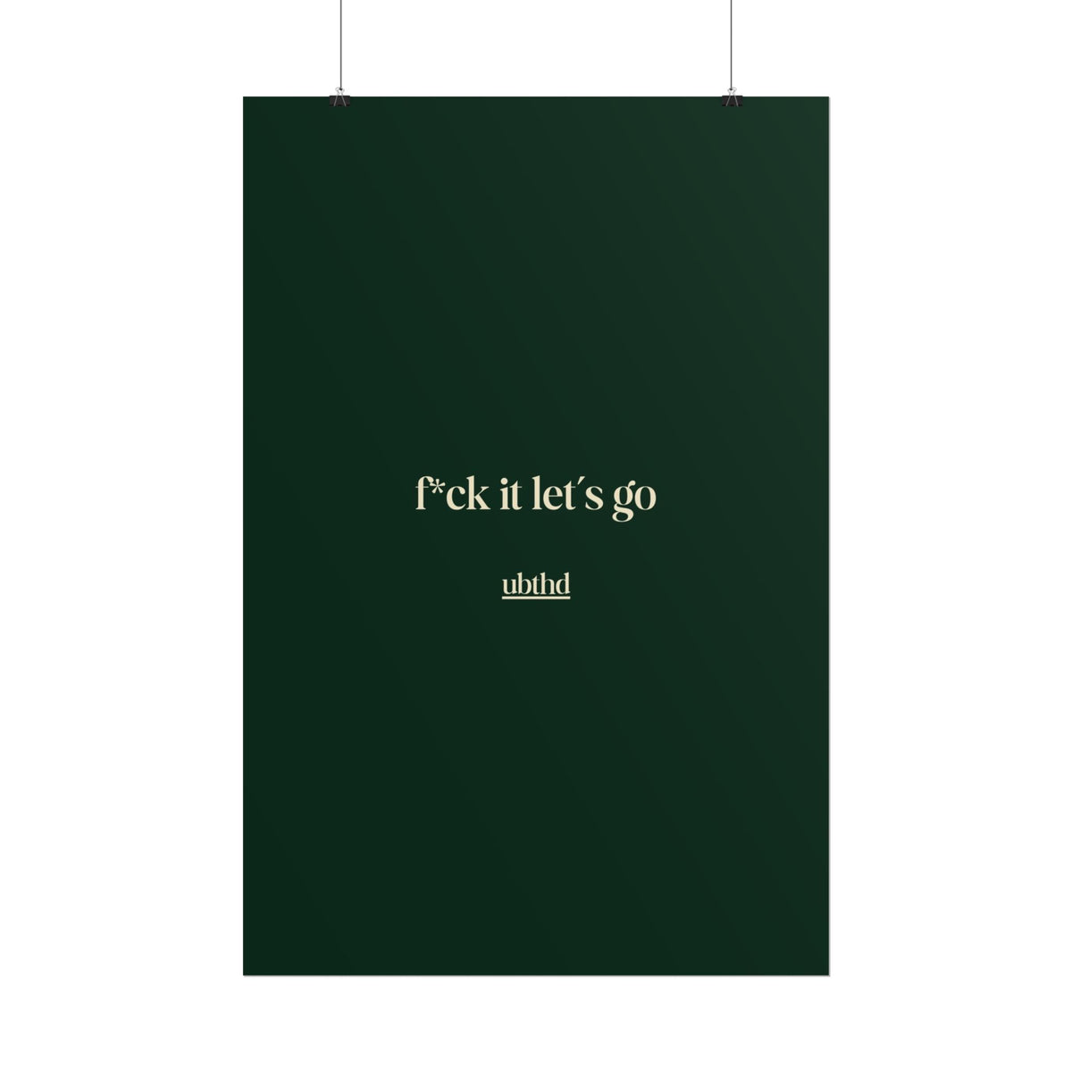Let's Go | Deep Forest Green Retro Typography Art Poster