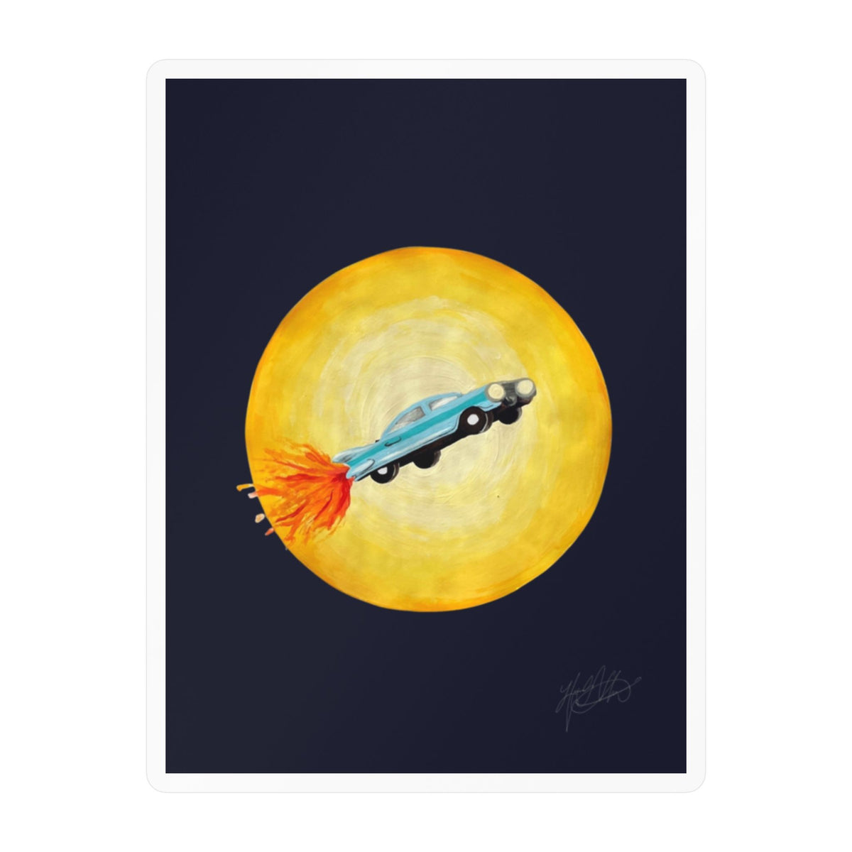Joyride | Retro Flying Car Surrealism Vinyl Sticker