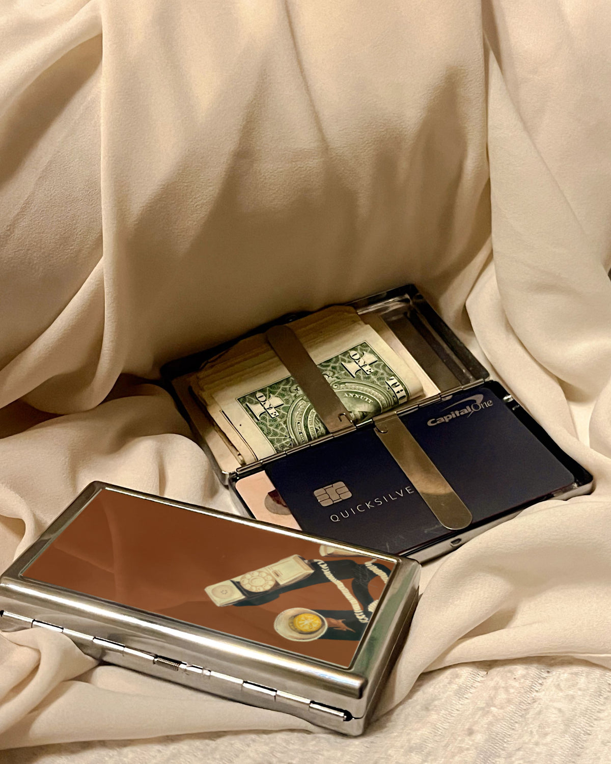 You Up? | 2-Sided Art Vintage Metal Pocket Case