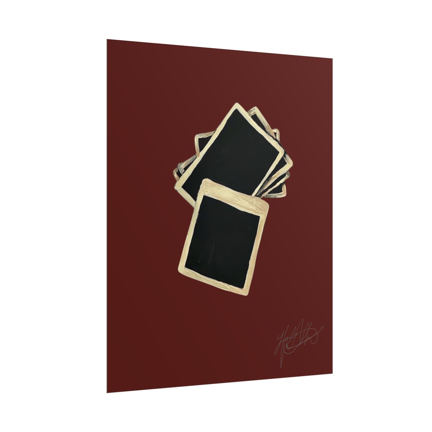 Flash Photography | Retro Stacked Polaroid Film Art Print