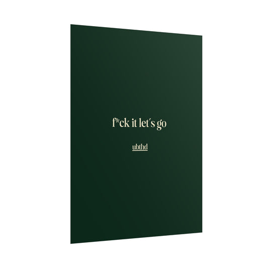Let's Go | Deep Forest Green Retro Typography Art Poster