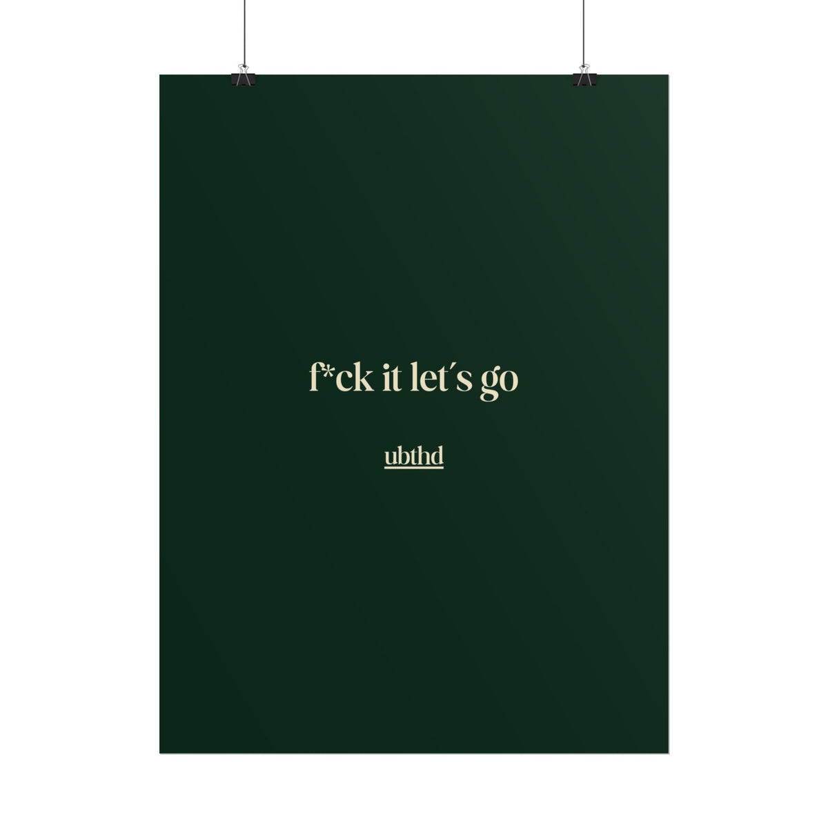 Let's Go | Deep Forest Green Retro Typography Art Poster