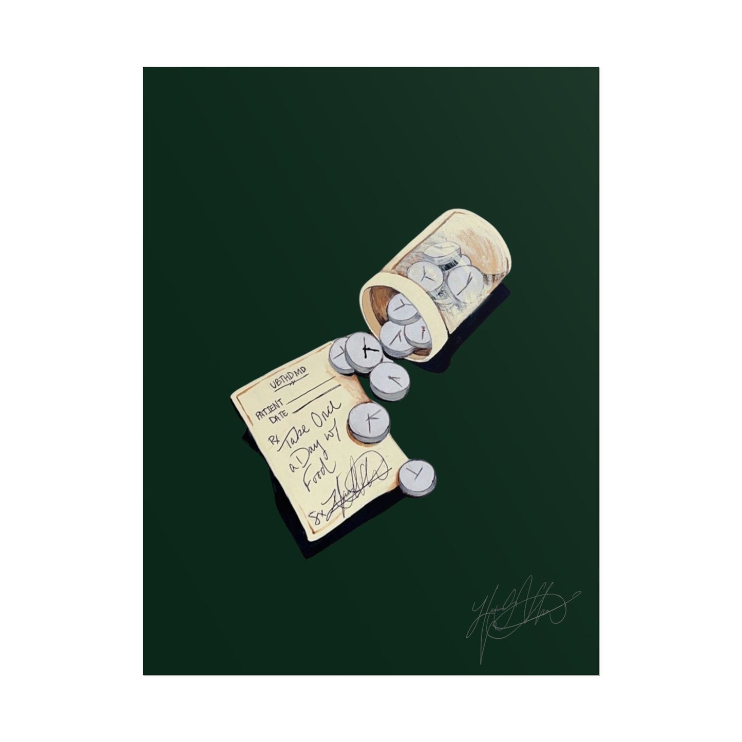 Placebo Effect | Vintage Pill Bottle Surreal Painting Print