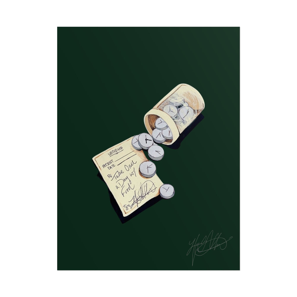 Placebo Effect | Vintage Pill Bottle Surreal Painting Print