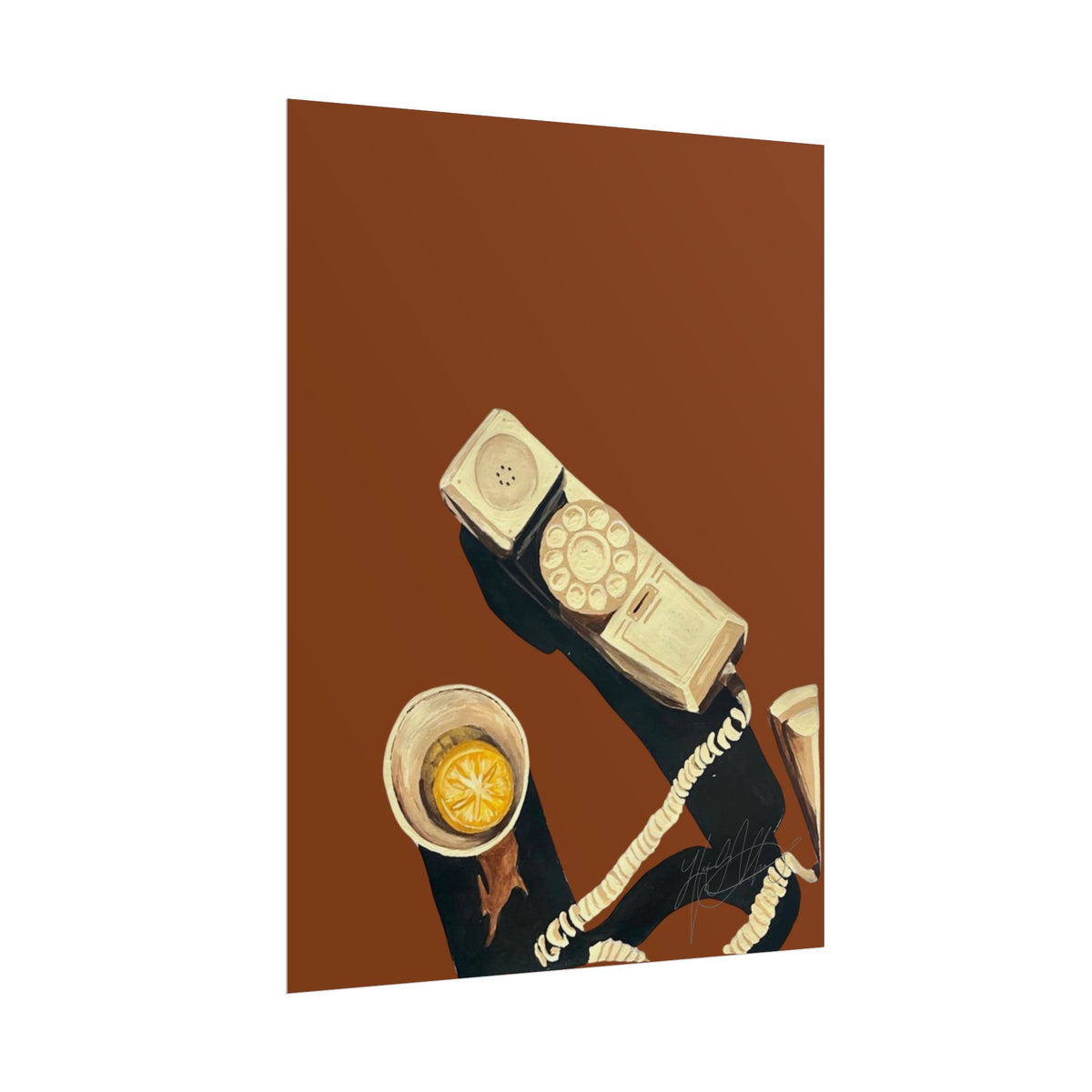 Screening Calls | Vintage Rotary Phone and Cocktail Illustration