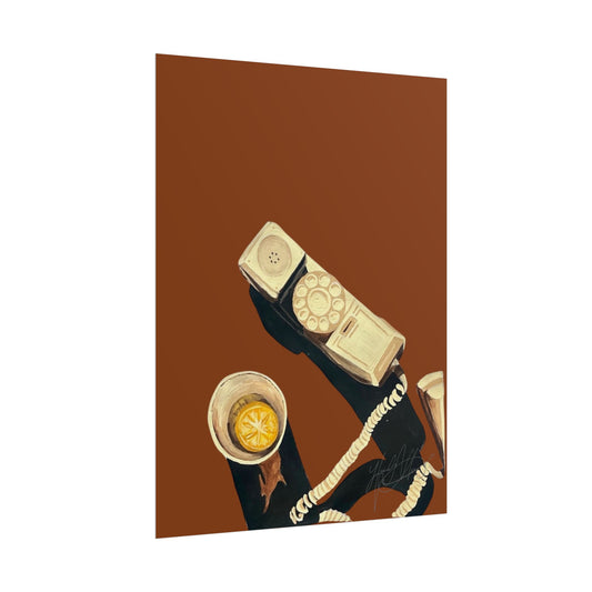 Screening Calls | Vintage Rotary Phone and Cocktail Illustration