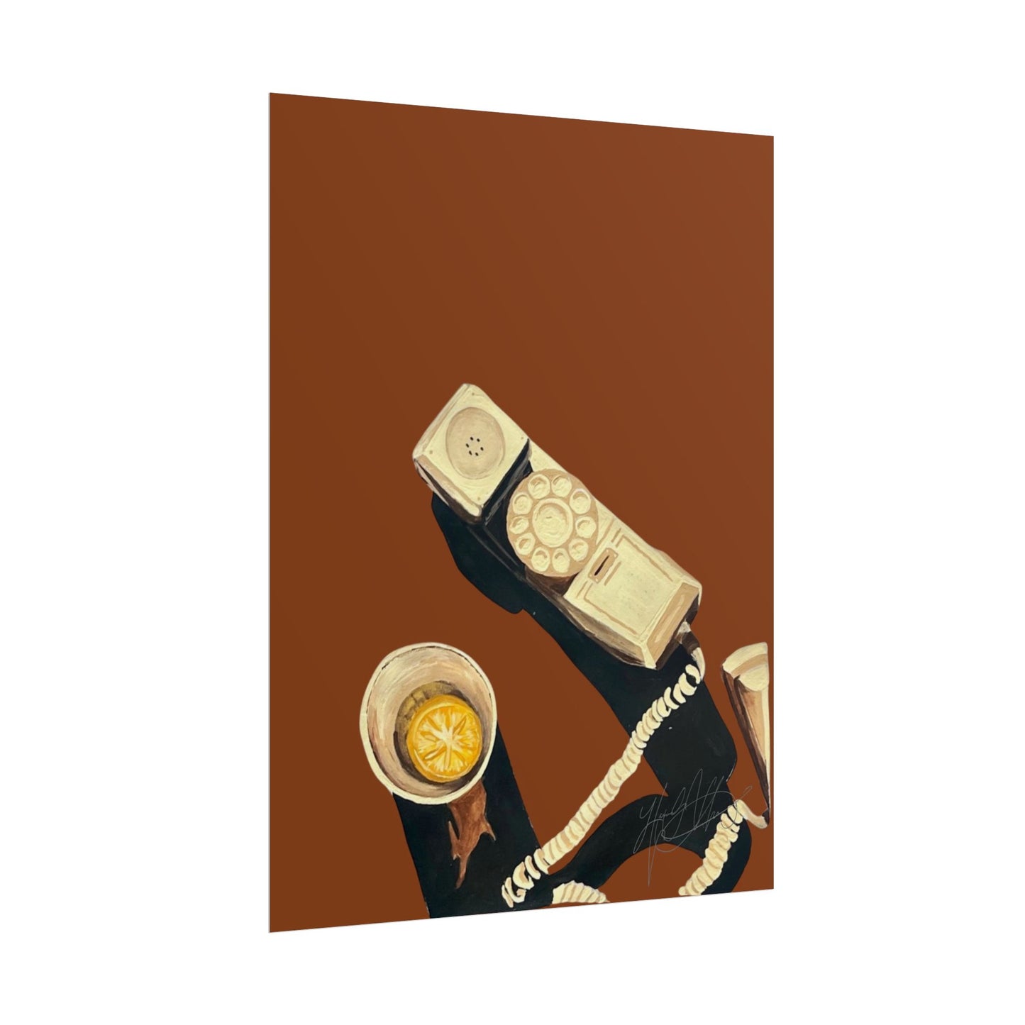 Screening Calls | Vintage Rotary Phone and Cocktail Illustration
