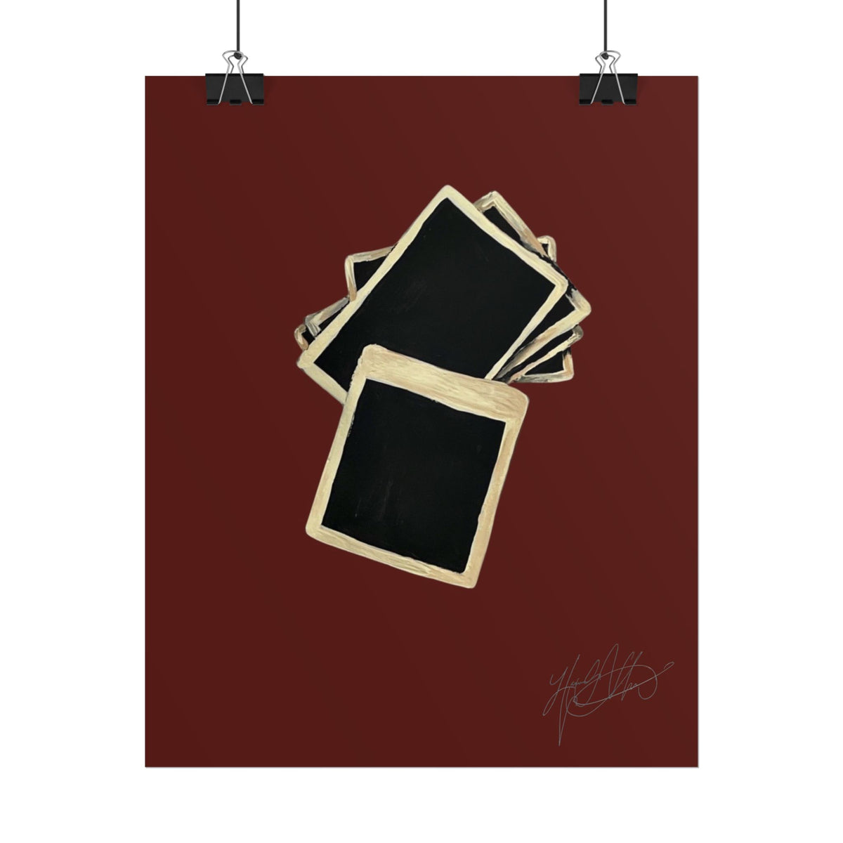 Flash Photography | Retro Stacked Polaroid Film Art Print