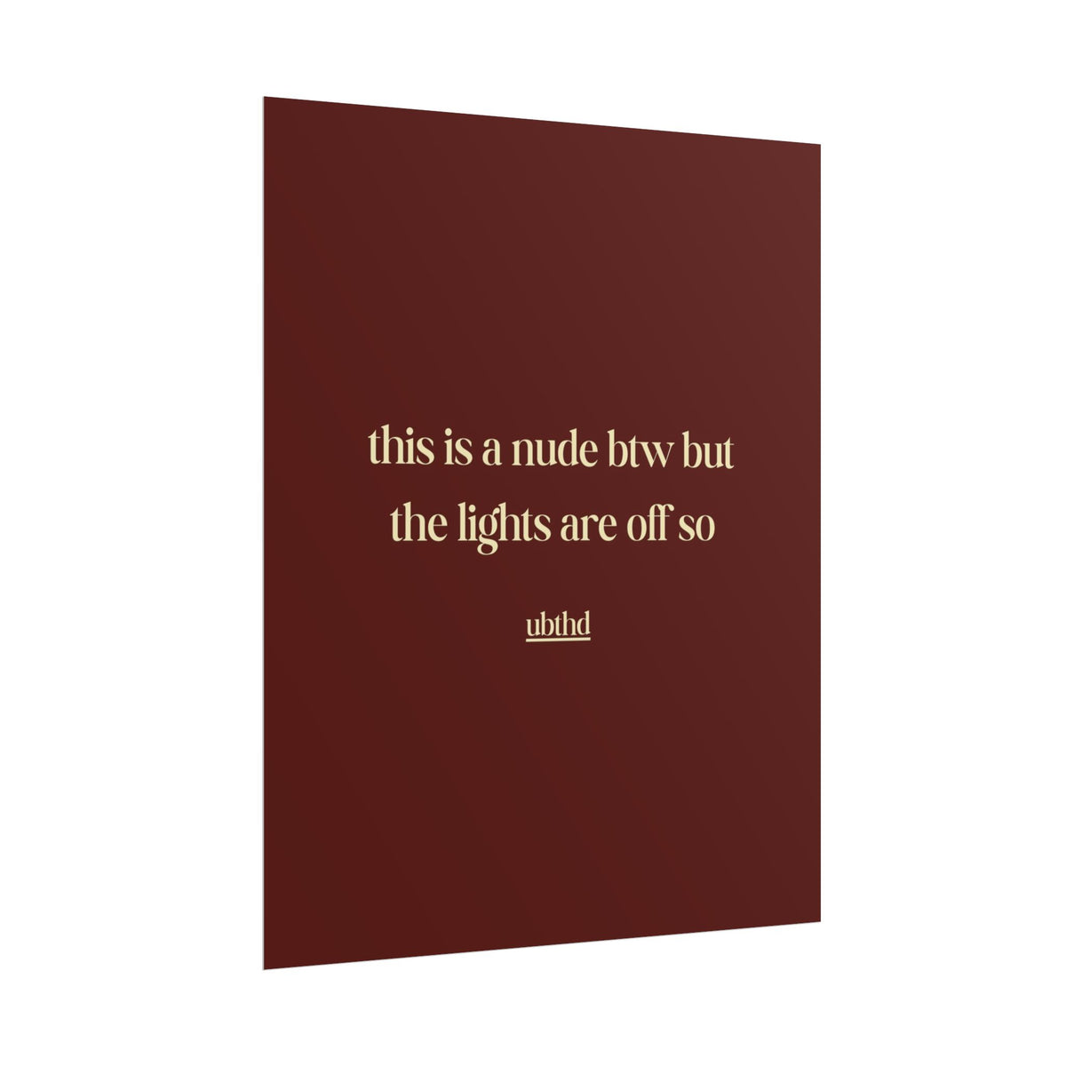 This Is A Nude Btw | Cheeky Vintage Typography Poster