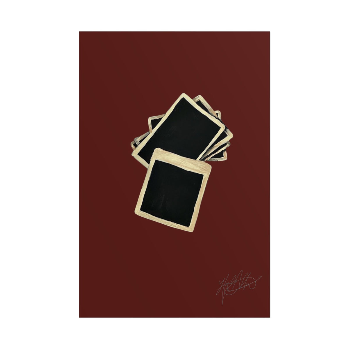 Flash Photography | Retro Stacked Polaroid Film Art Print