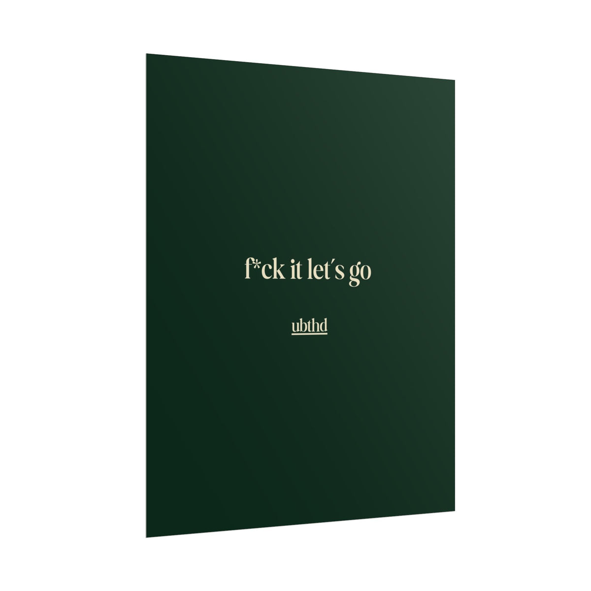 Let's Go | Deep Forest Green Retro Typography Art Poster
