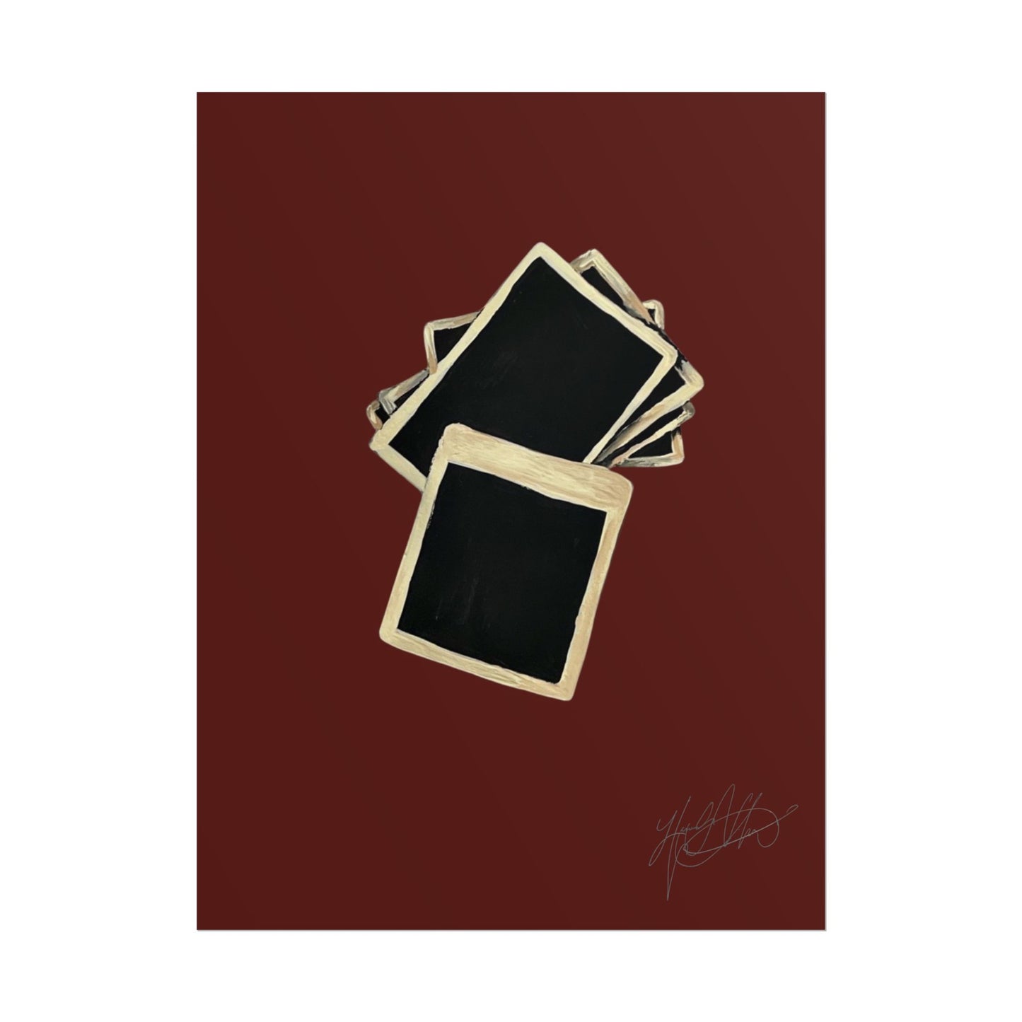 Flash Photography | Retro Stacked Polaroid Film Art Print