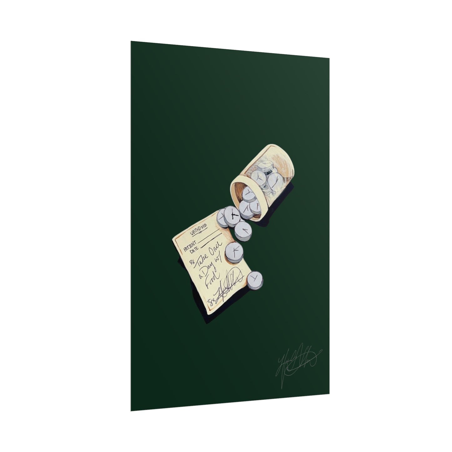 Placebo Effect | Vintage Pill Bottle Surreal Painting Print