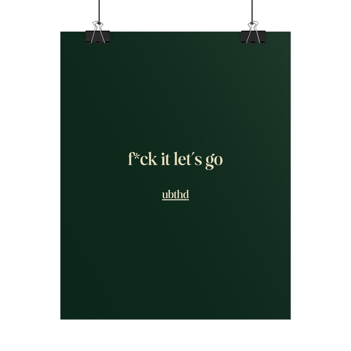 Let's Go | Deep Forest Green Retro Typography Art Poster