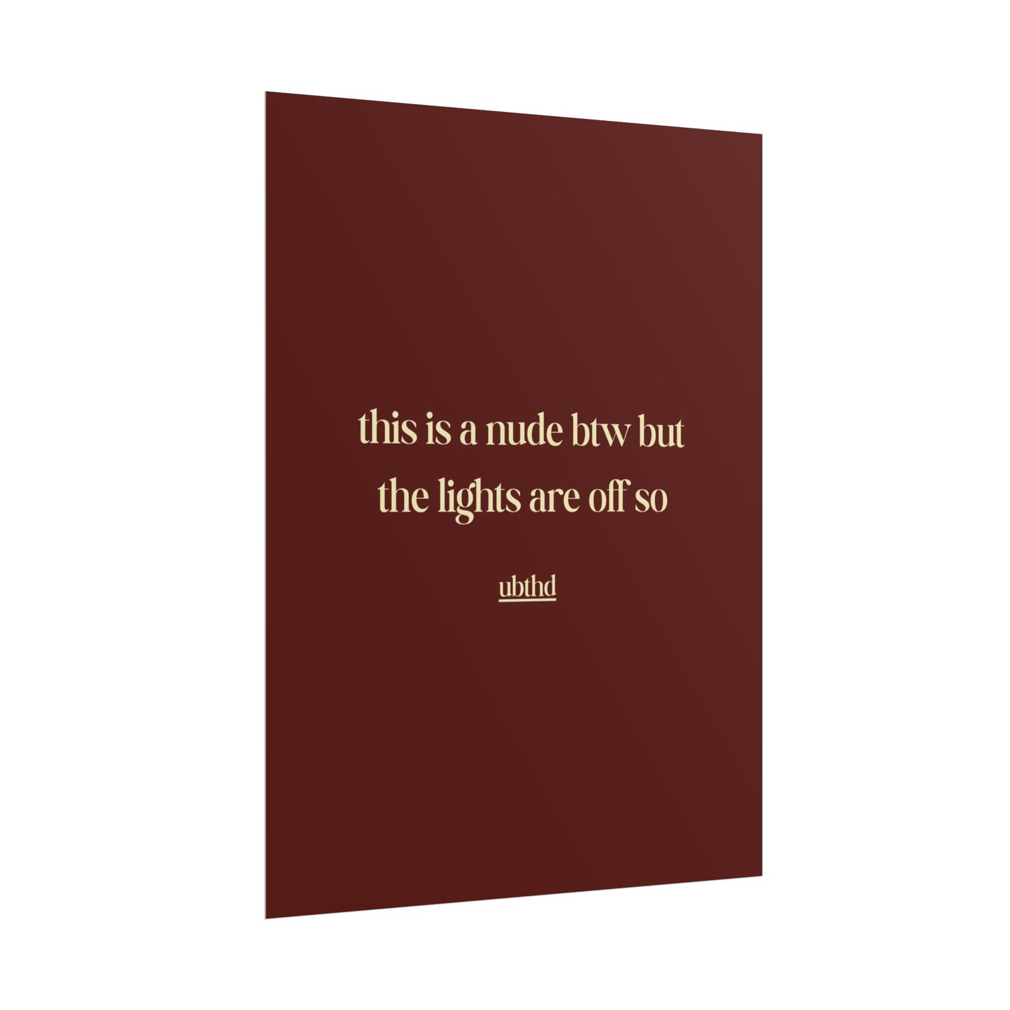 This Is A Nude Btw | Cheeky Vintage Typography Poster