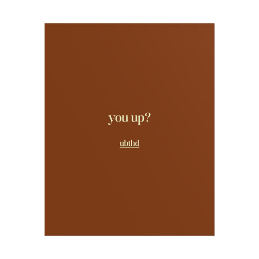 You Up? | Retro Warm Tone Typography Bar Cart Poster