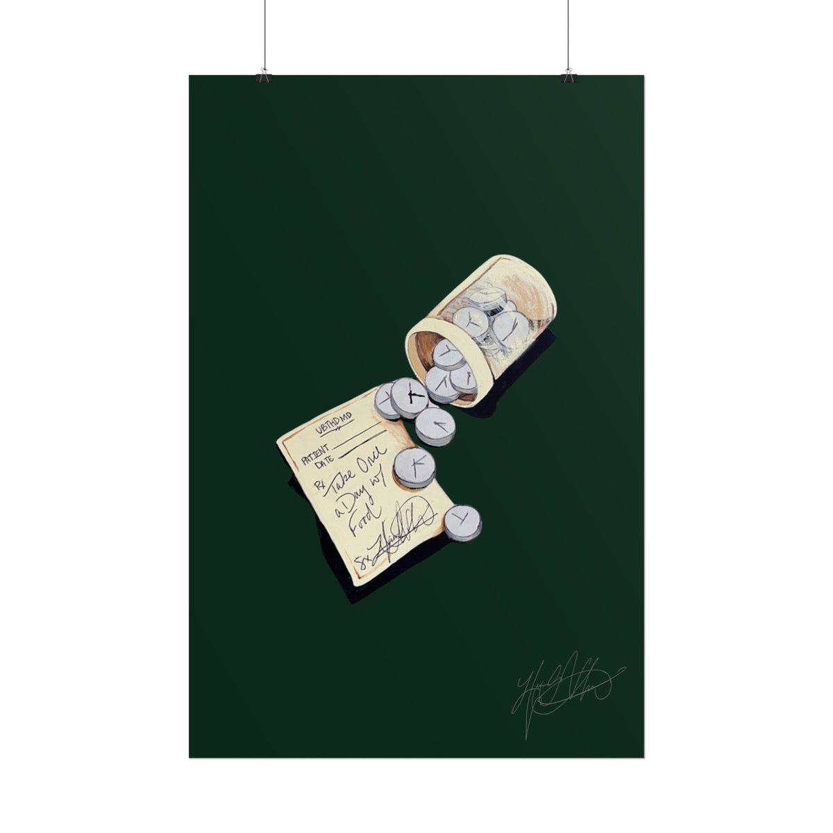 Placebo Effect | Vintage Pill Bottle Surreal Painting Print
