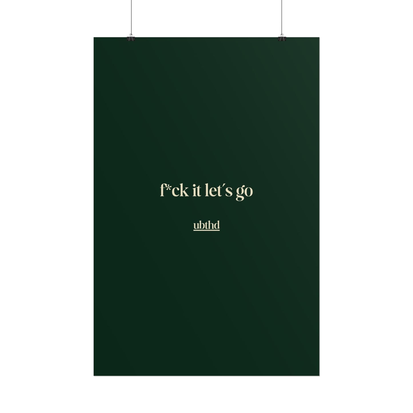 Let's Go | Deep Forest Green Retro Typography Art Poster