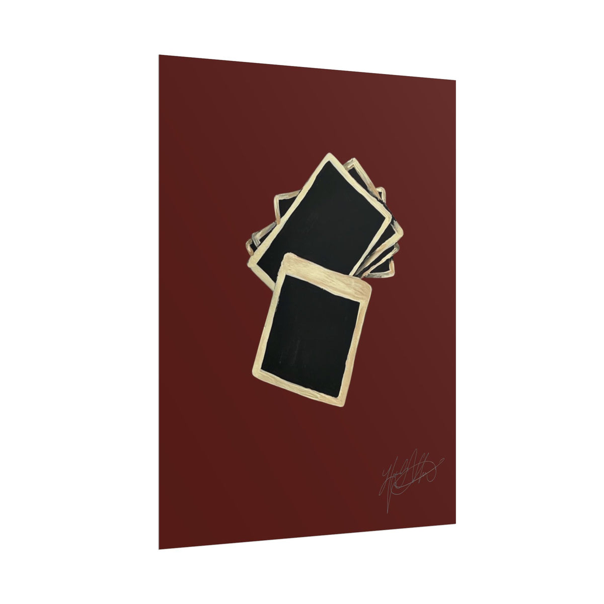 Flash Photography | Retro Stacked Polaroid Film Art Print