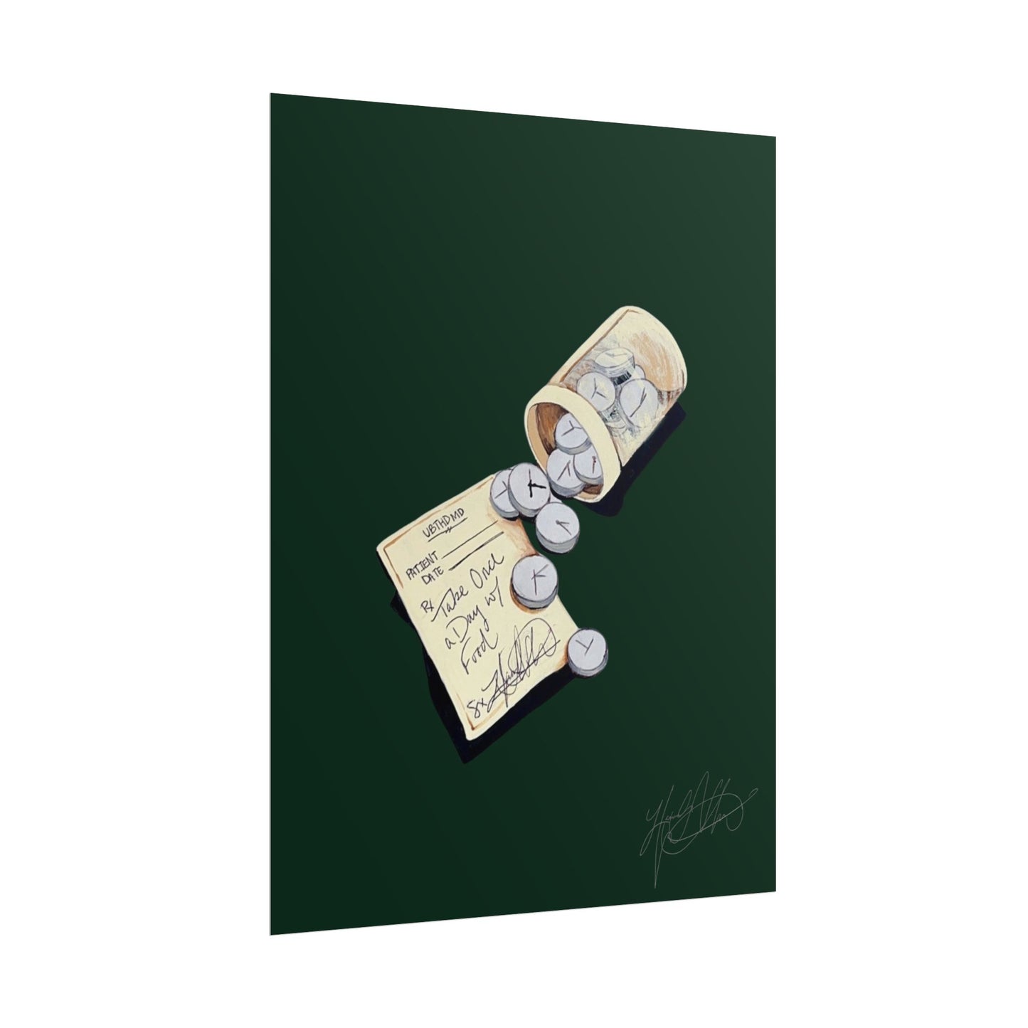 Placebo Effect | Vintage Pill Bottle Surreal Painting Print