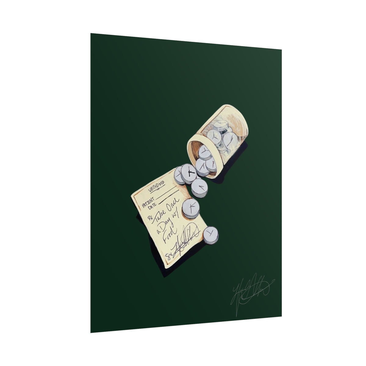 Placebo Effect | Vintage Pill Bottle Surreal Painting Print
