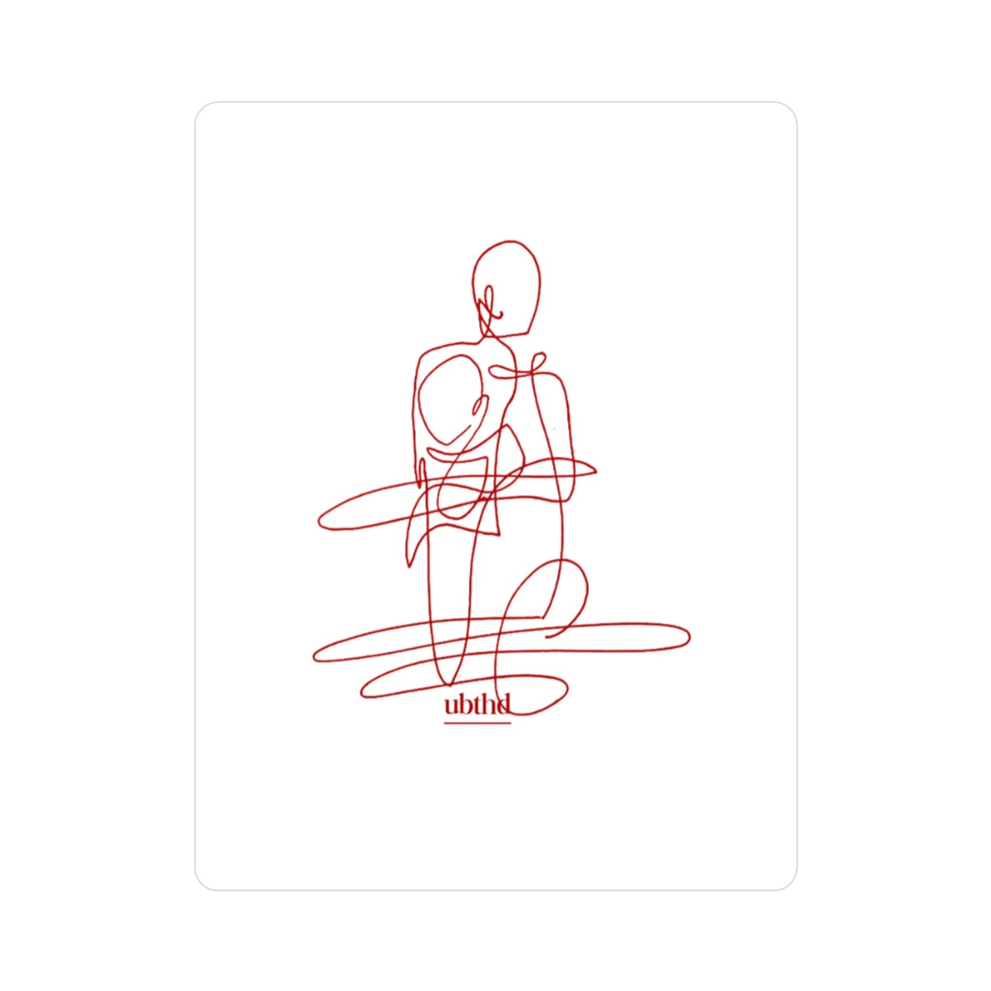 Seamless Flow - Red on White Vinyl Sticker