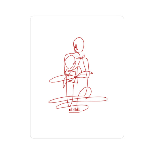 Seamless Flow - Red on White Vinyl Sticker