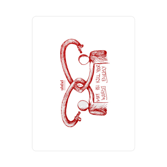 Kill Your Worst Enemy - Red on White Vinyl Sticker