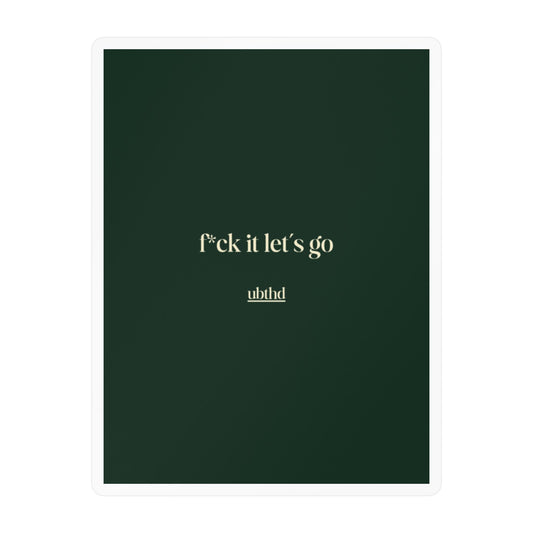 Let's Go | Deep Forest Green Retro Vinyl Sticker