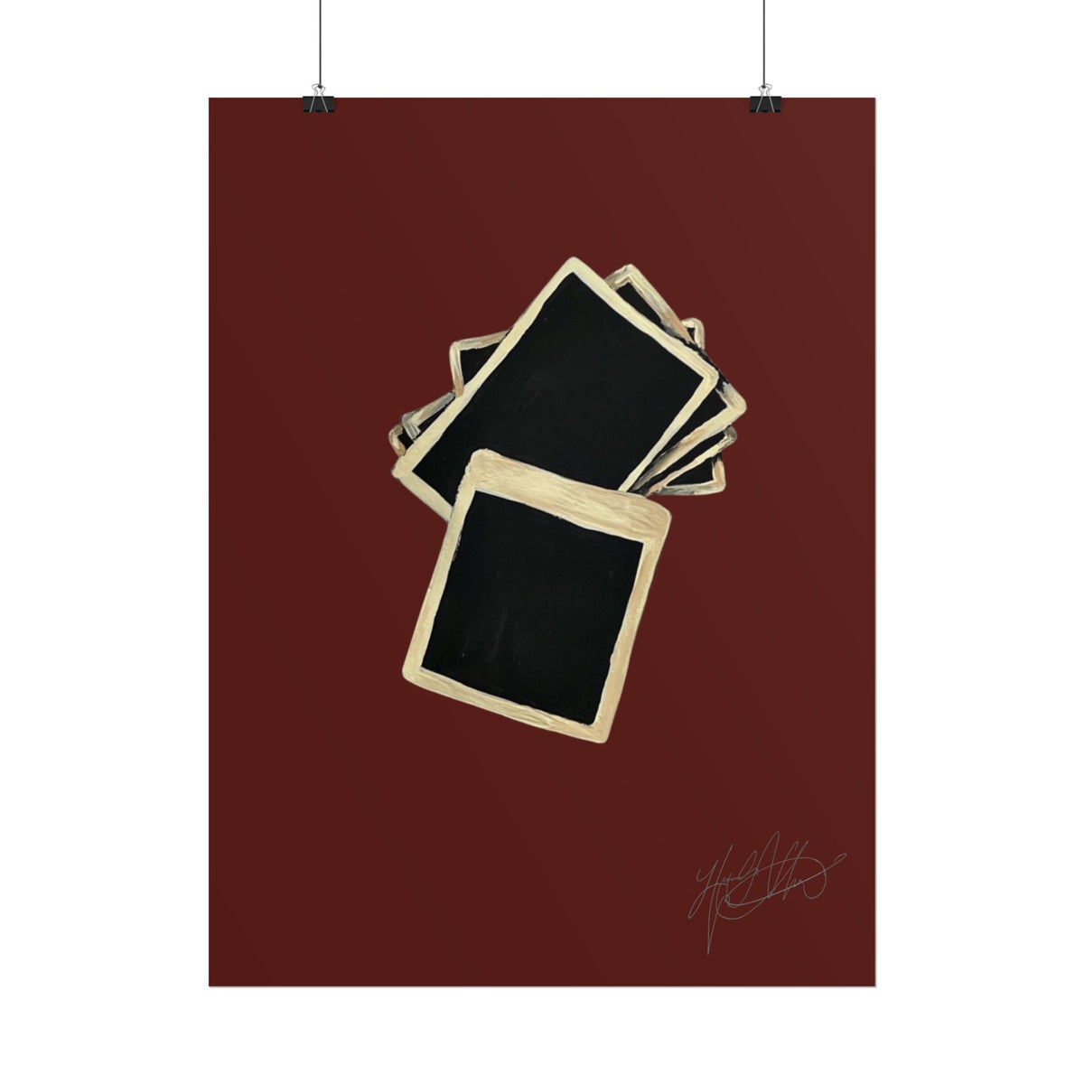 Flash Photography | Retro Stacked Polaroid Film Art Print