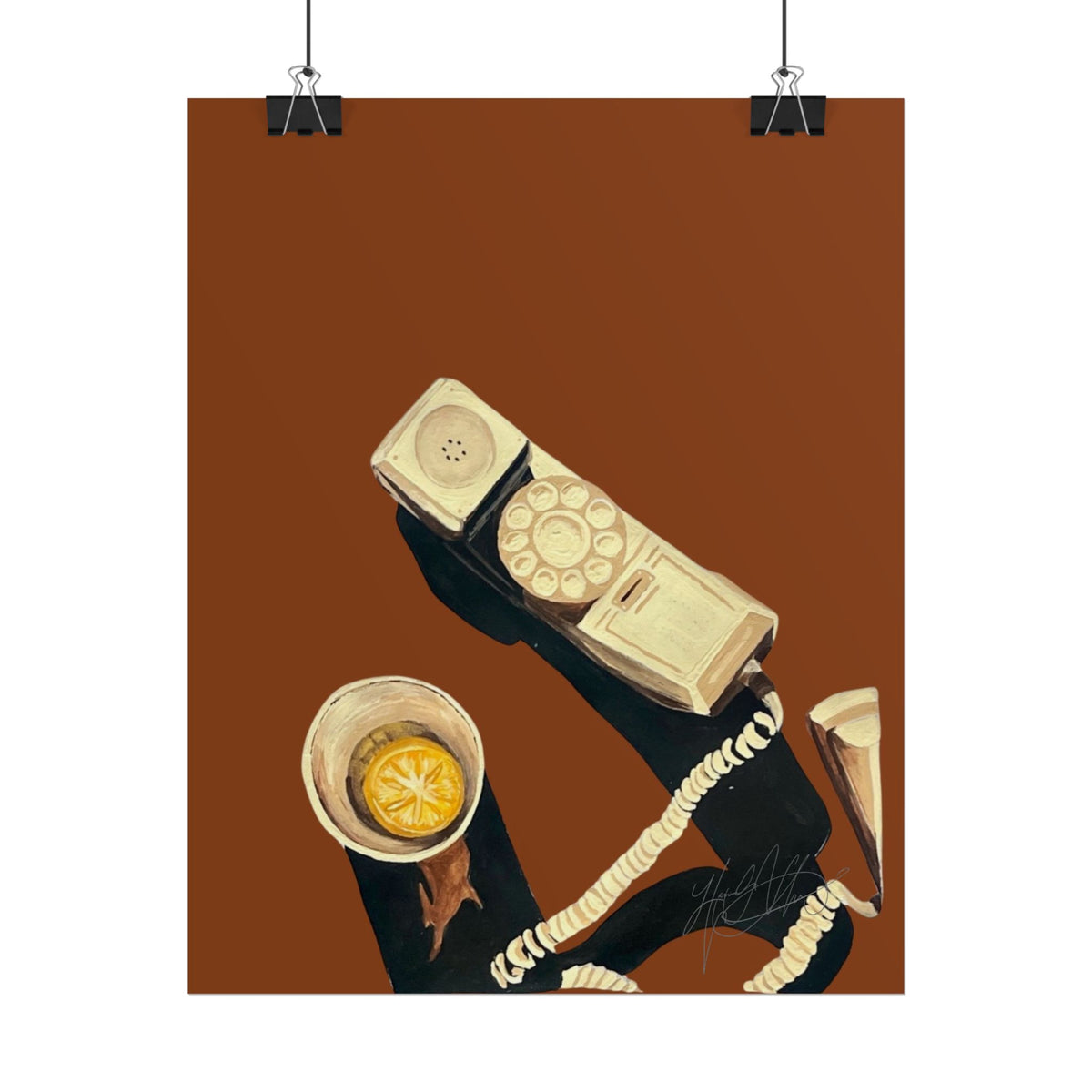 Screening Calls | Vintage Rotary Phone and Cocktail Illustration