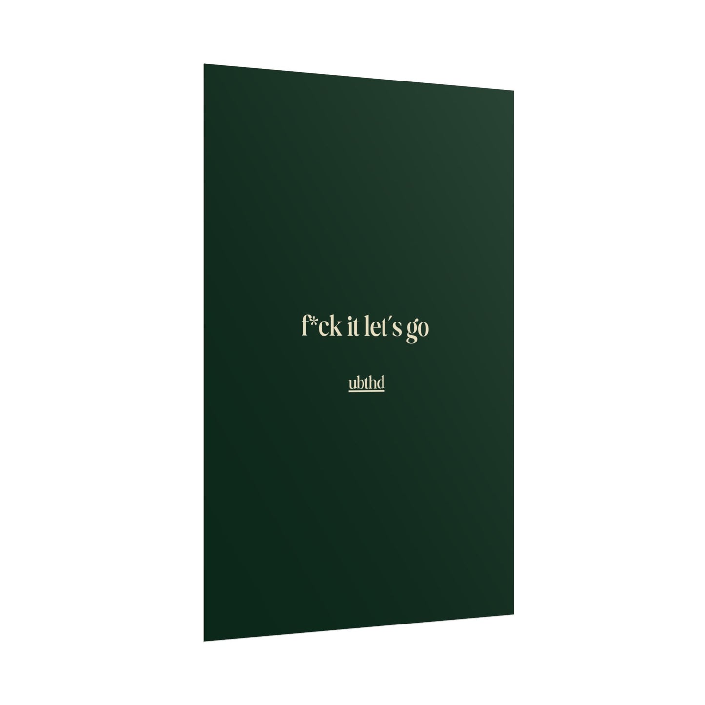 Let's Go | Deep Forest Green Retro Typography Art Poster