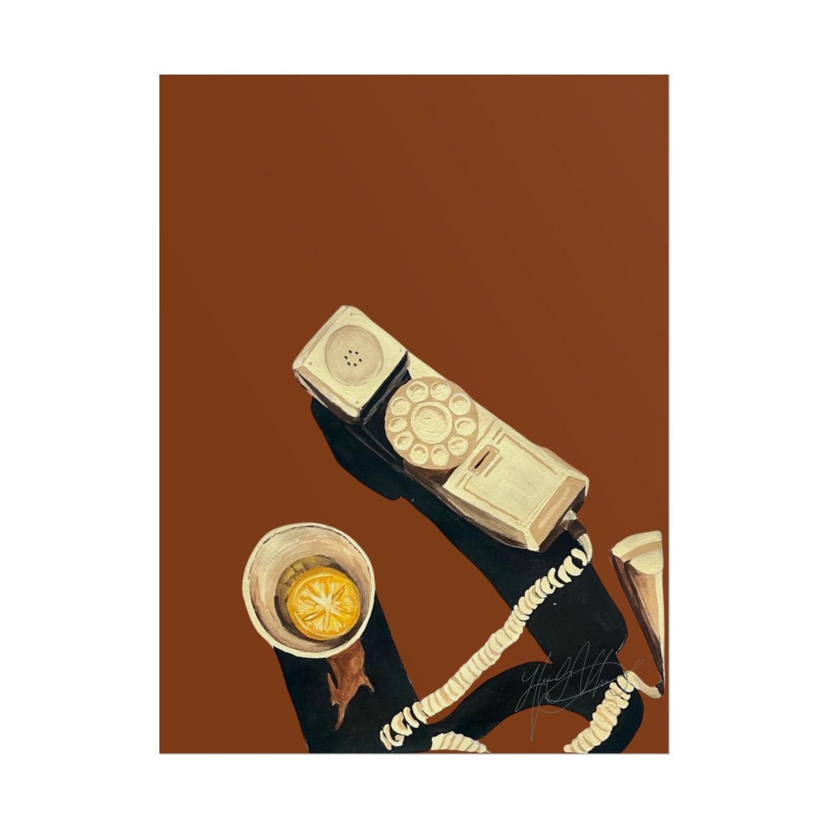 Screening Calls | Vintage Rotary Phone and Cocktail Illustration