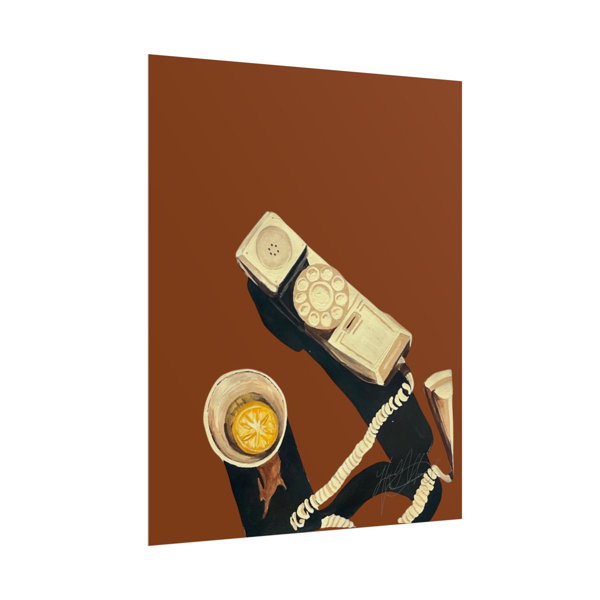 Screening Calls | Vintage Rotary Phone and Cocktail Illustration