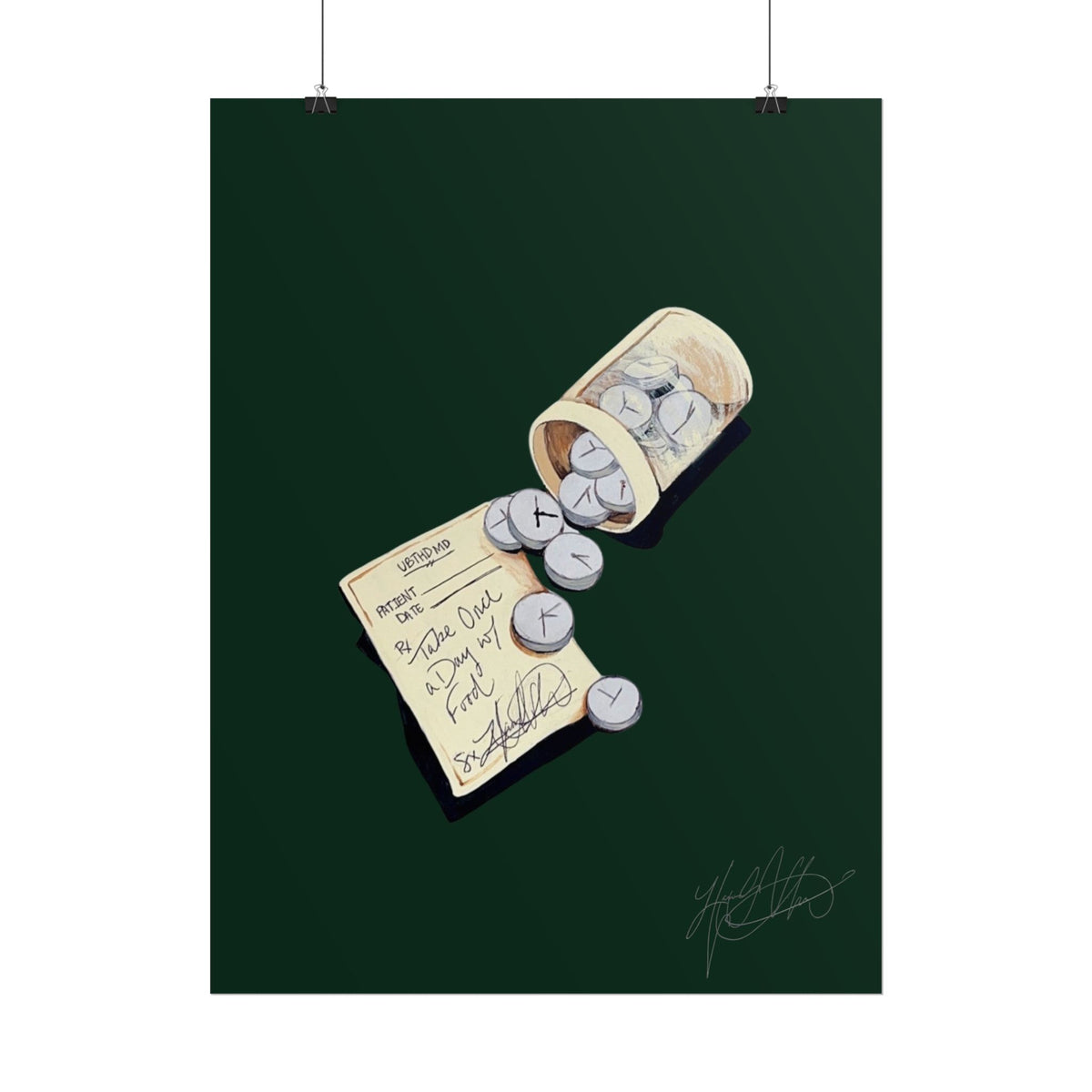 Placebo Effect | Vintage Pill Bottle Surreal Painting Print