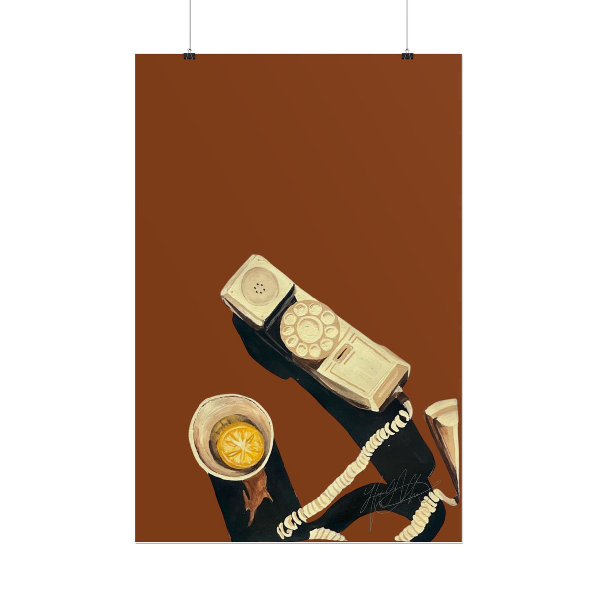 Screening Calls | Vintage Rotary Phone and Cocktail Illustration