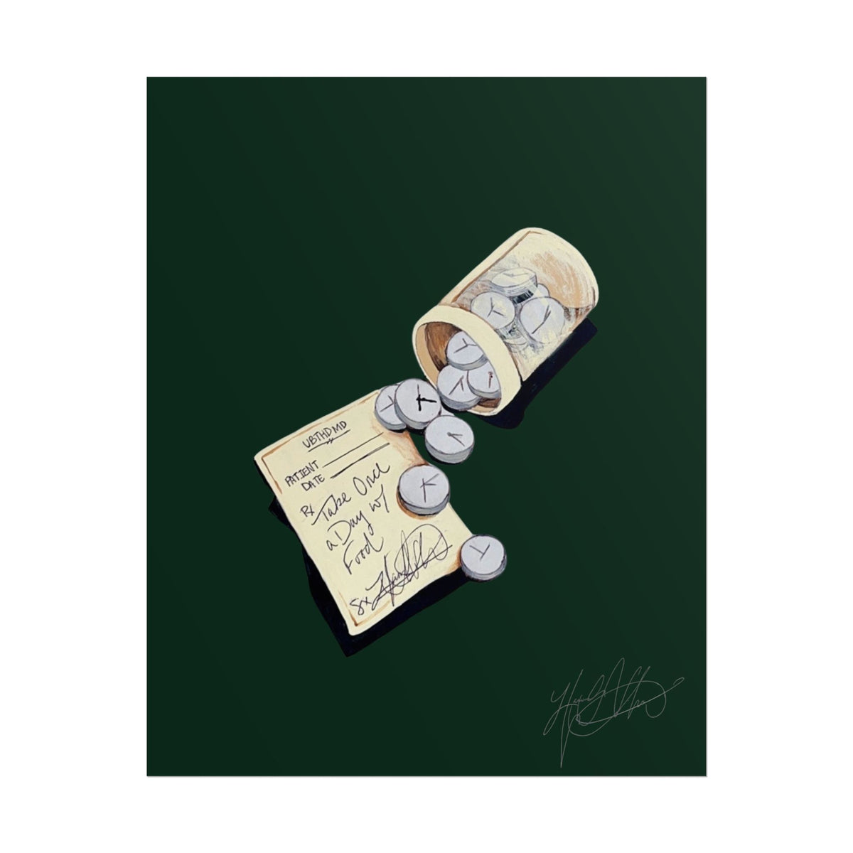 Placebo Effect | Vintage Pill Bottle Surreal Painting Print