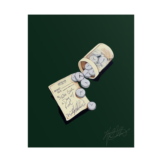 Placebo Effect | Vintage Pill Bottle Surreal Painting Print