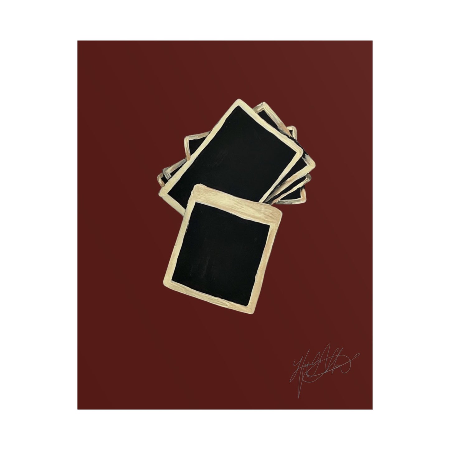 Flash Photography | Retro Stacked Polaroid Film Art Print