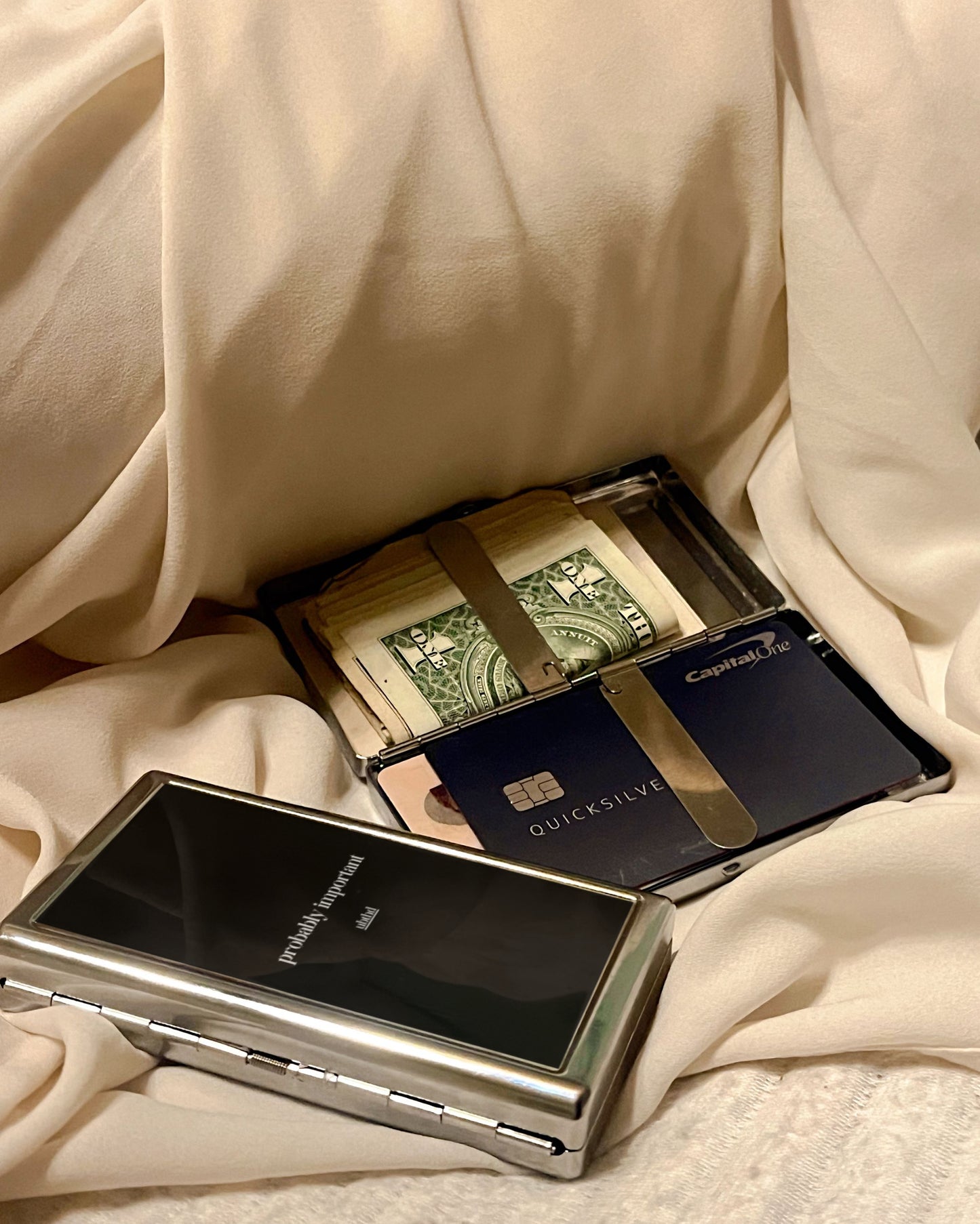 Probably Important | 2-Sided Art Vintage Metal Pocket Case