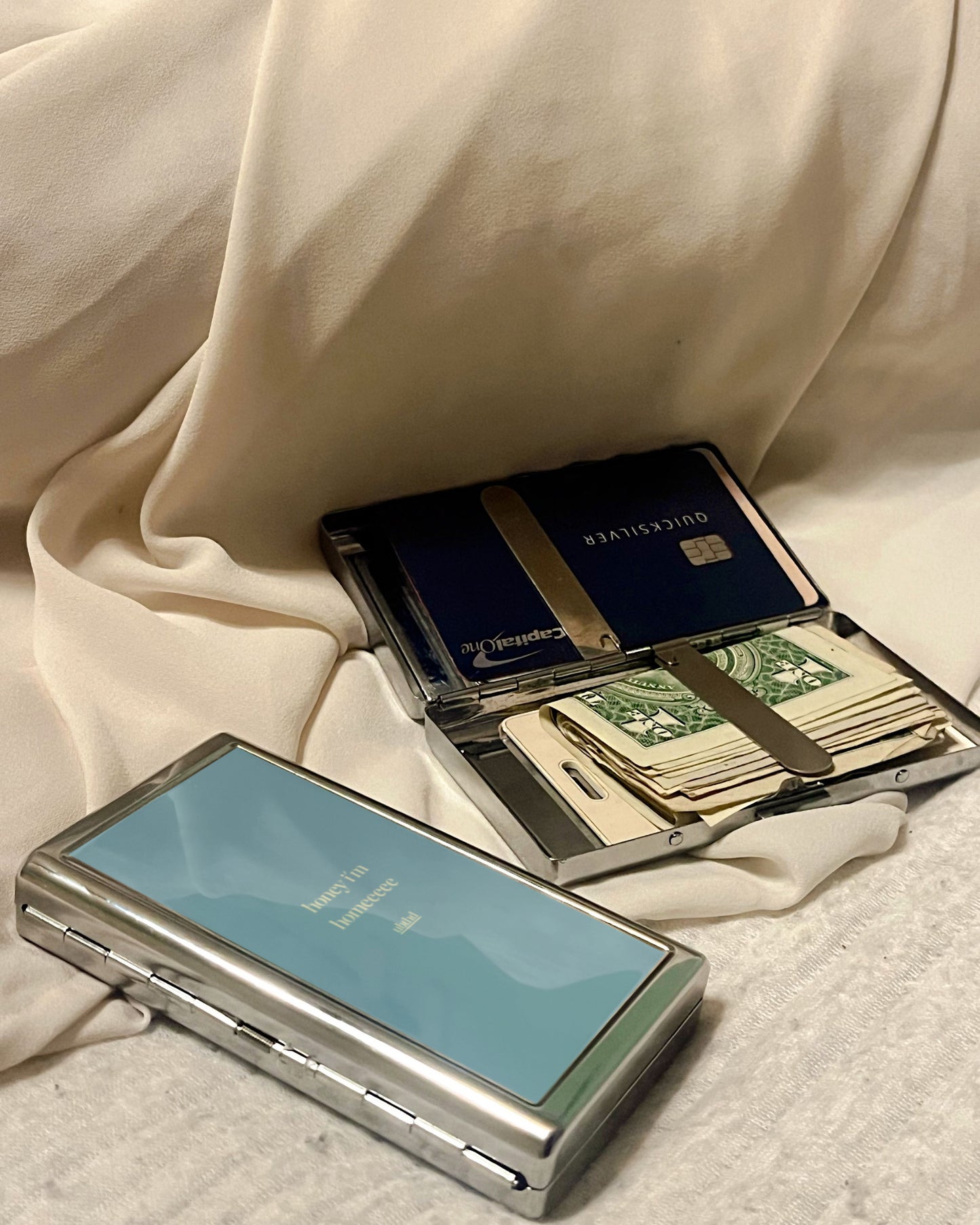 Last Call | 2-Sided Art Vintage Metal Pocket Case