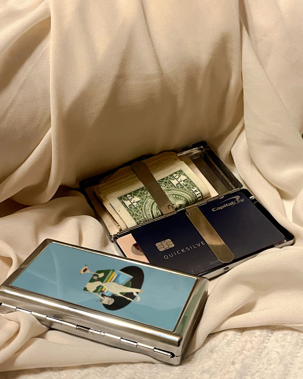 Last Call | 2-Sided Art Vintage Metal Pocket Case