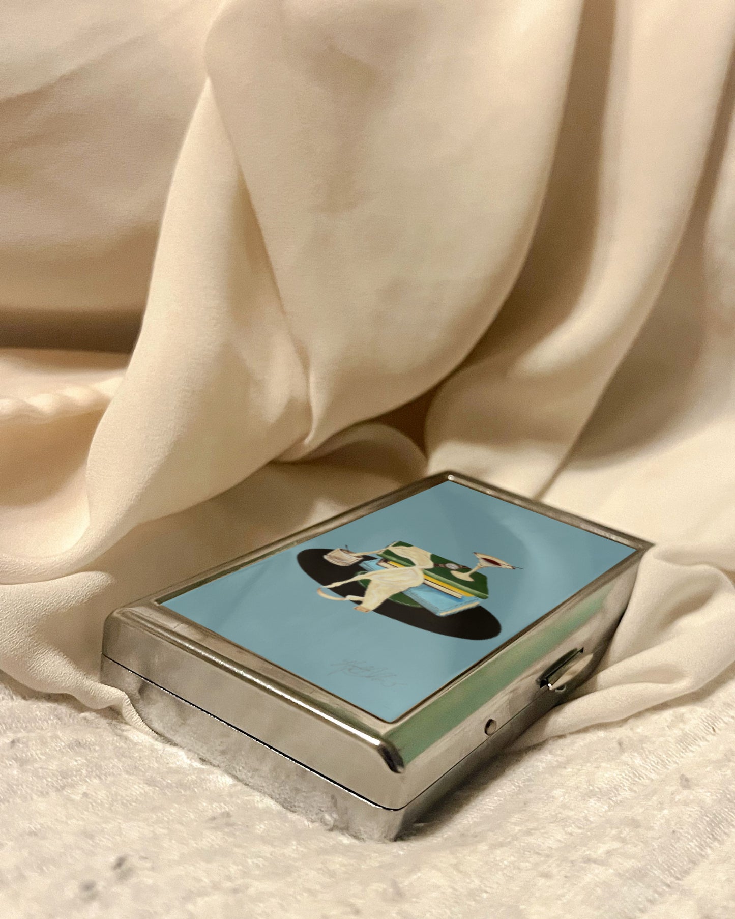 Last Call | 2-Sided Art Vintage Metal Pocket Case
