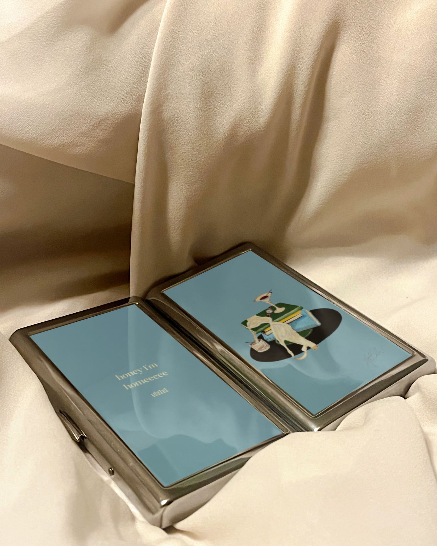 Last Call | 2-Sided Art Vintage Metal Pocket Case