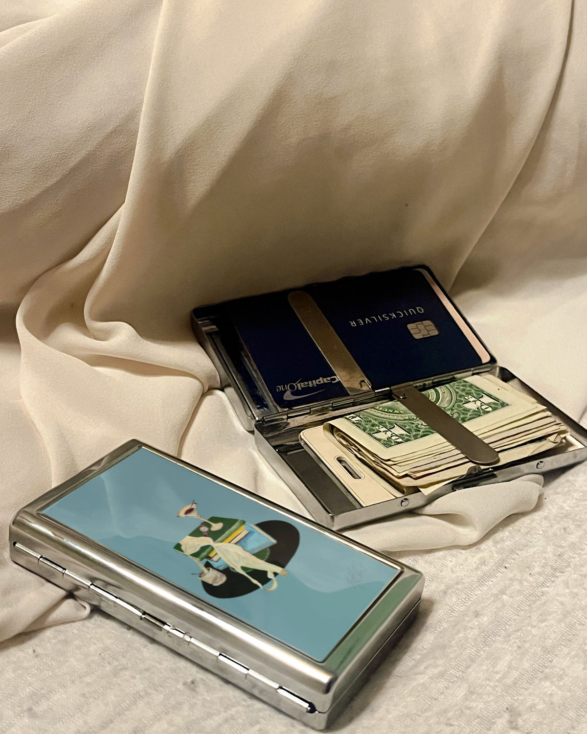 Last Call | 2-Sided Art Vintage Metal Pocket Case