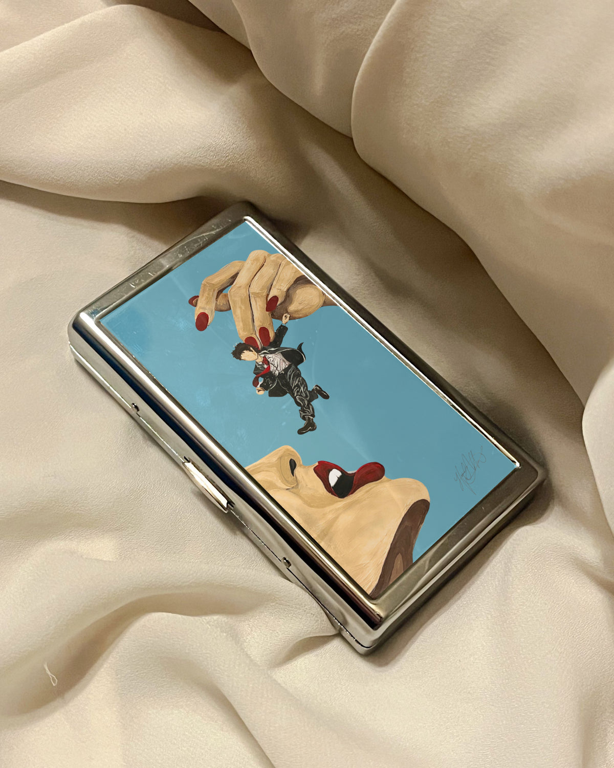 Maneater | 2-Sided Art Vintage Metal Pocket Case