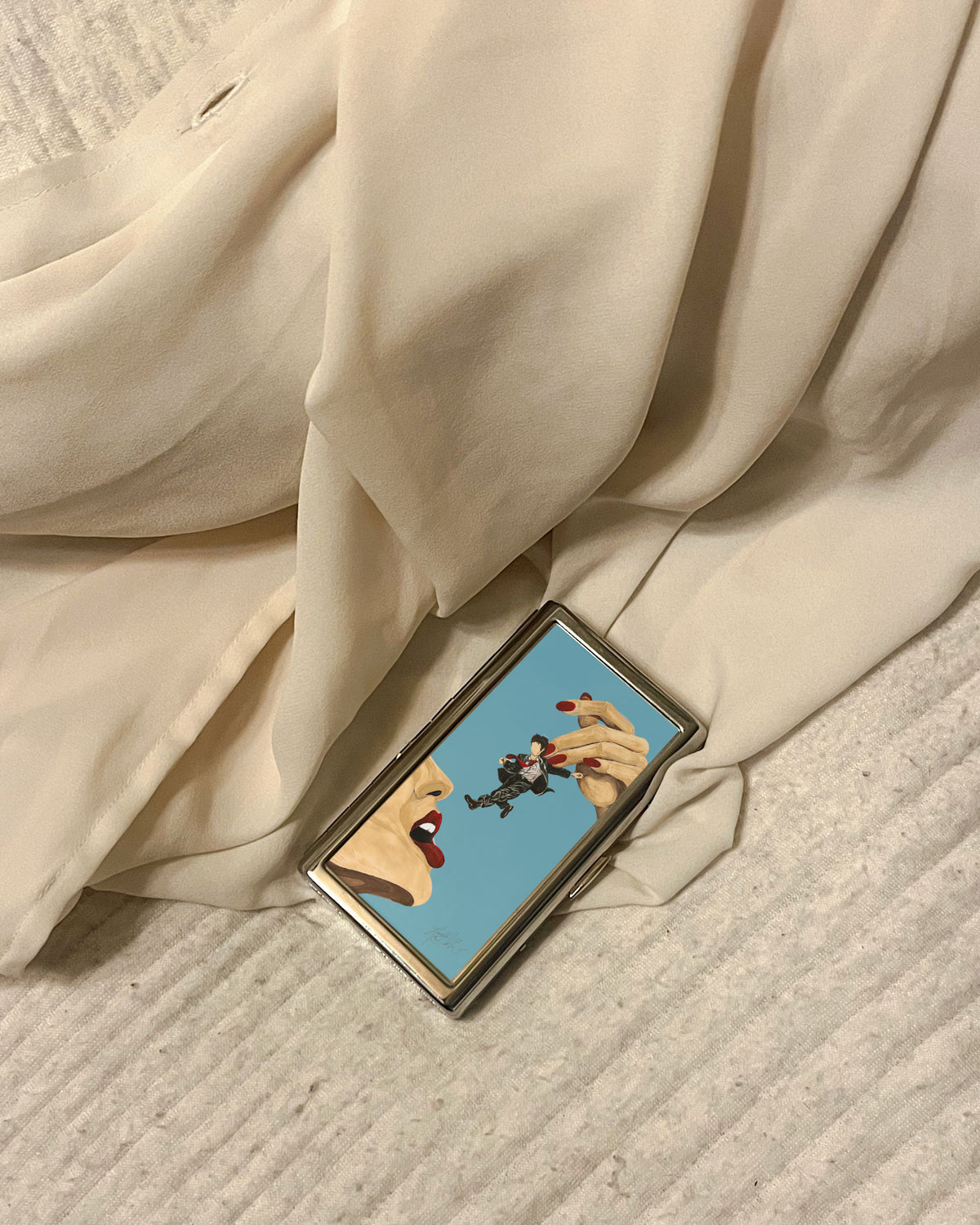 Maneater | 2-Sided Art Vintage Metal Pocket Case