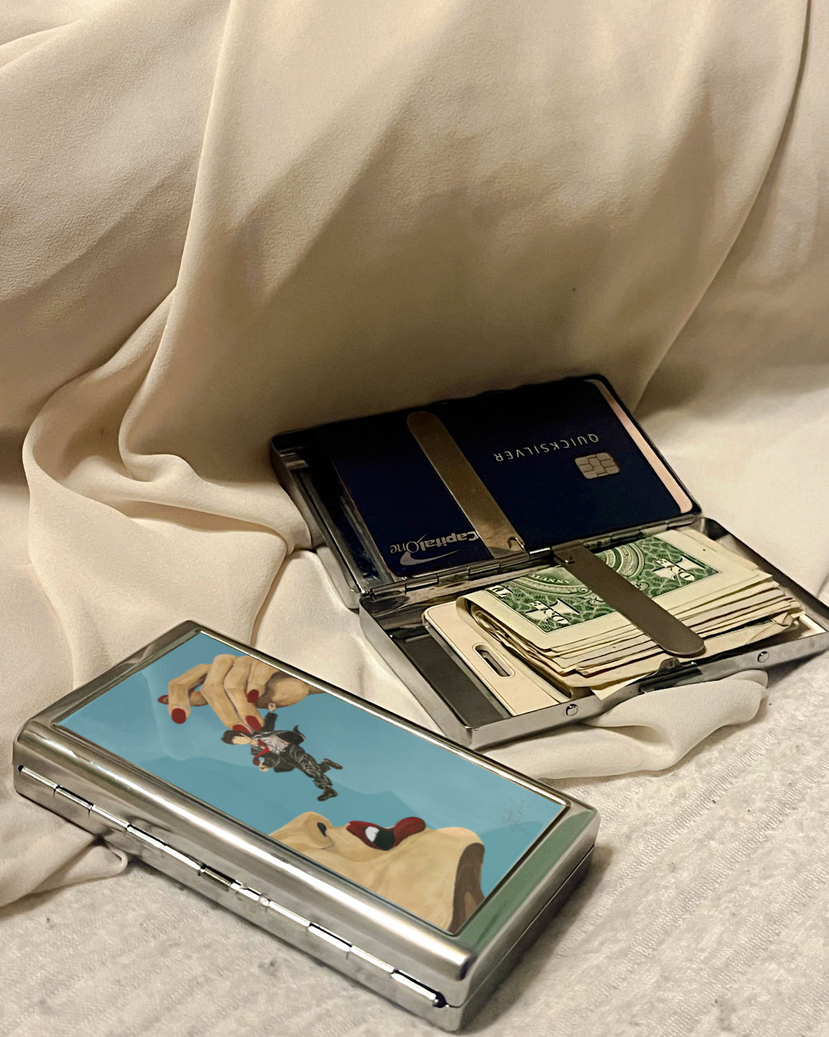 Maneater | 2-Sided Art Vintage Metal Pocket Case