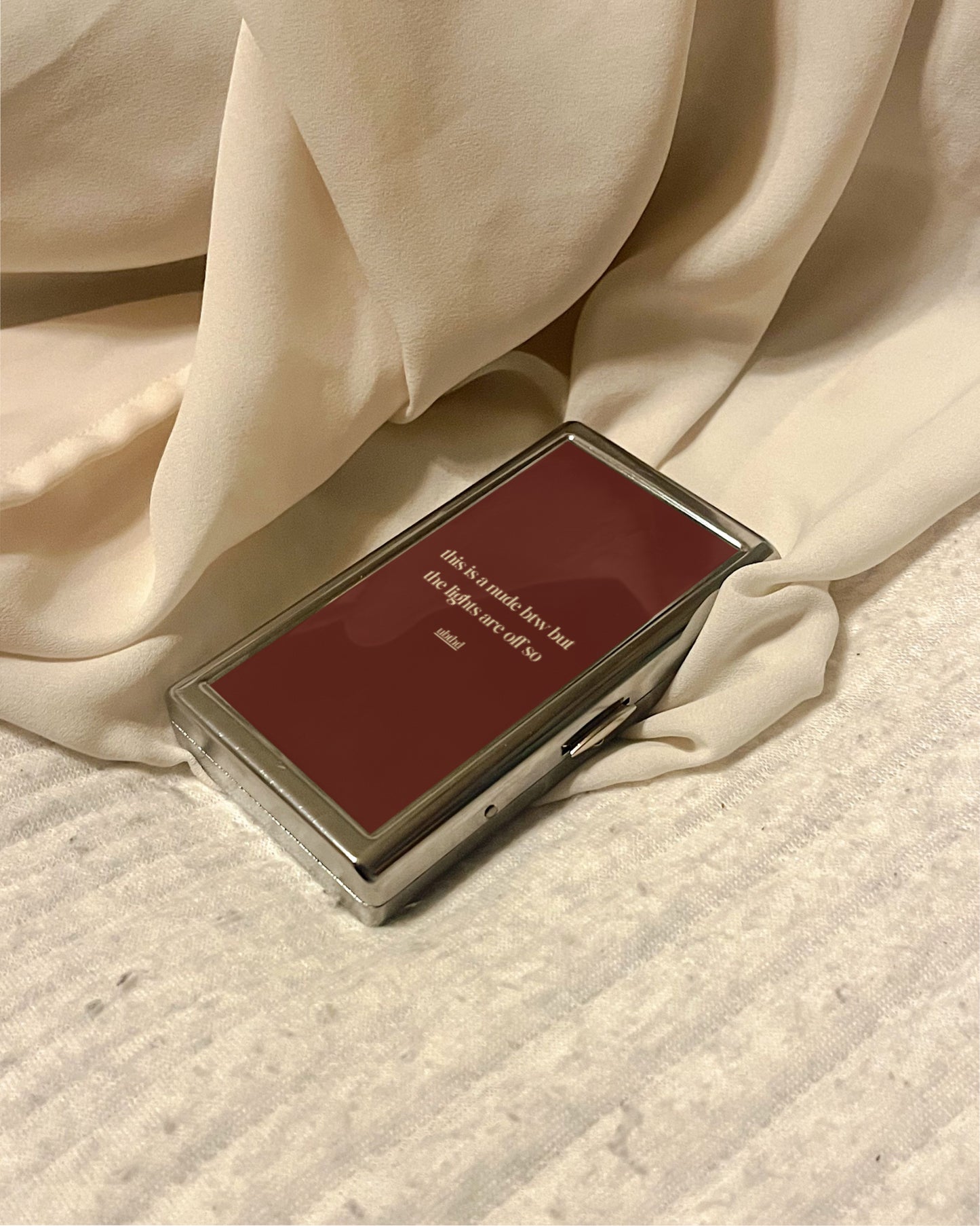 This Is A Nude Btw | 2-Sided Art Vintage Metal Pocket Case