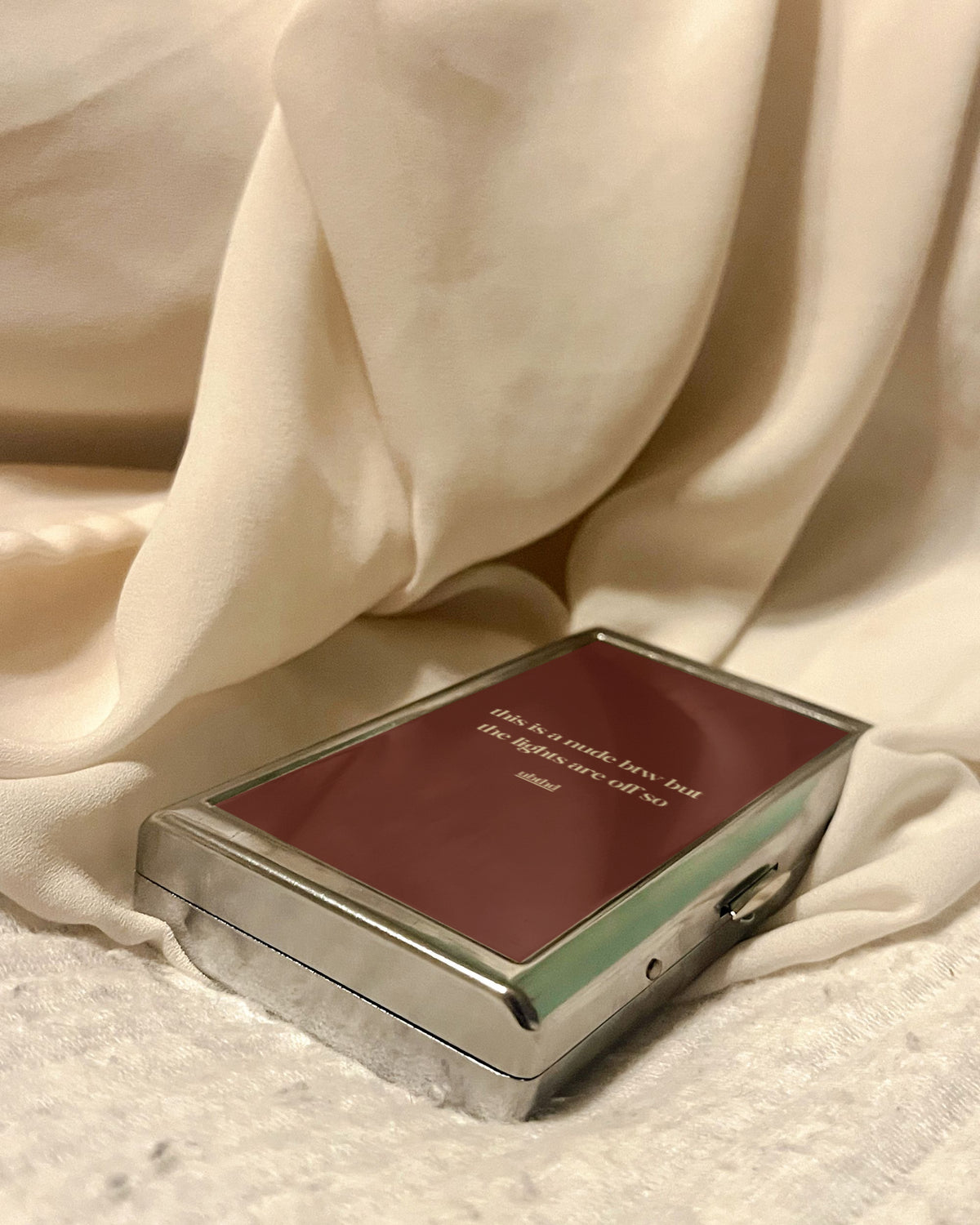 This Is A Nude Btw | 2-Sided Art Vintage Metal Pocket Case